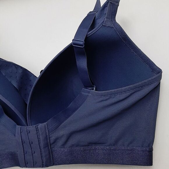 DEESSE Satin Lounge Bra Embroidered Dot Blue Sz 40 G - Picture 8 of 15